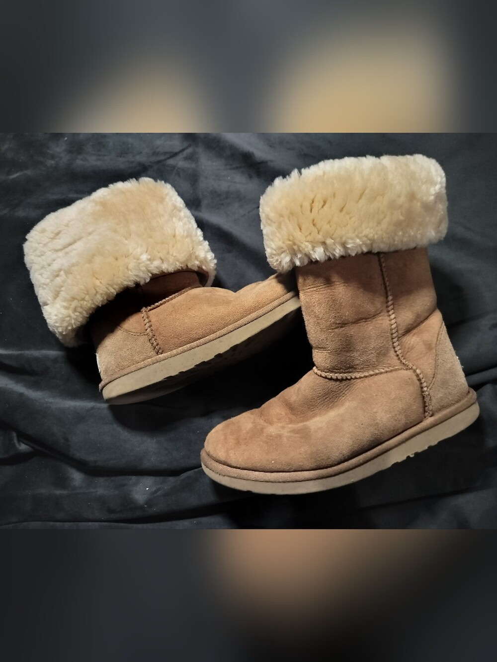 Ugg Australia 100% Genuine Sheepskin & Leather High Tab Brown Boots - Size 5 - Picture 5 of 6